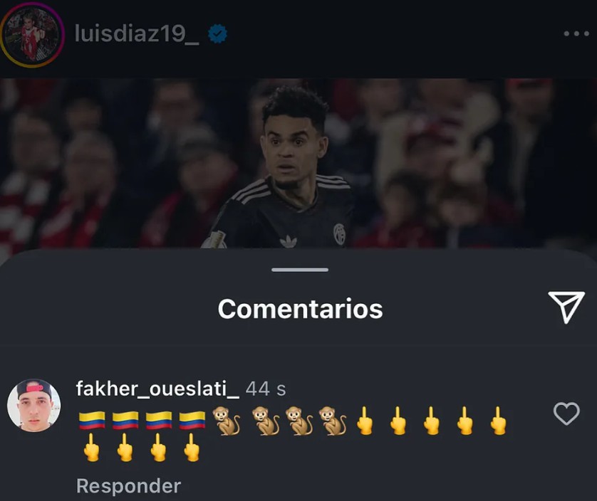 👀歐冠鏟傷阿什拉夫後，迪亞斯的社媒遭到了種族歧視攻擊